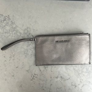 Michael Kors Leather Zipper Clutch